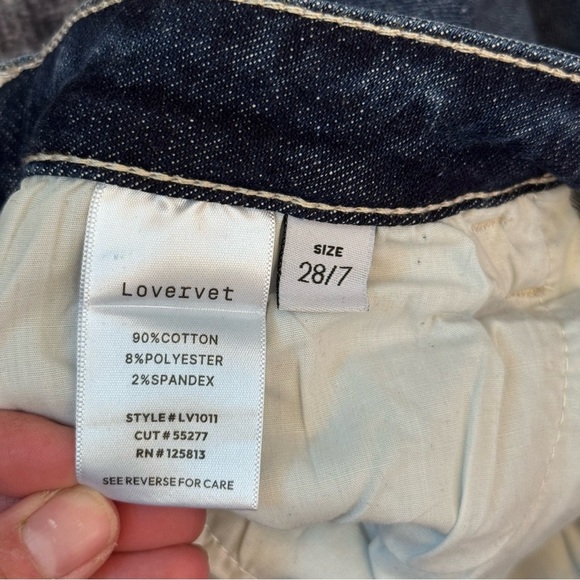 NWT Lovervet by Vervet High Rise Flare Jeans Distressed Raw Hem Size 28/7 - Picture 9 of 13